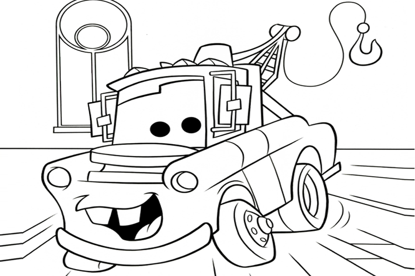 Coloring in cars coloring pages from the 2 Disney movies