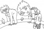 Diego having fun with a monkey