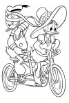 Donald and Daisy on a tandem