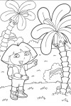 Walking between palm trees