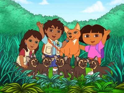 Dora with Diego (her nephew) and his sister Alicia