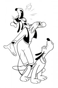 Sing along with Pluto and Goofy