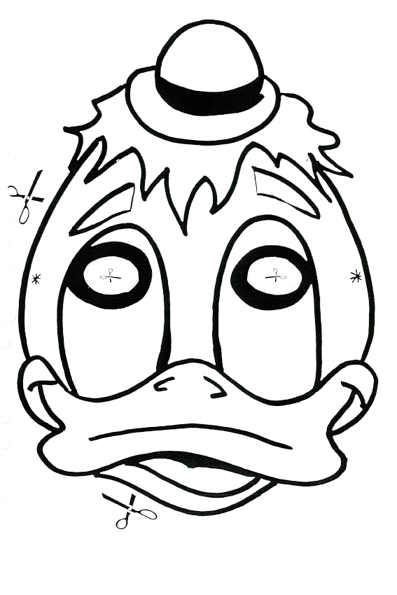 donald duck face coloring page