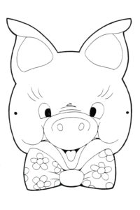 Pigglet coloring page turn into a mask