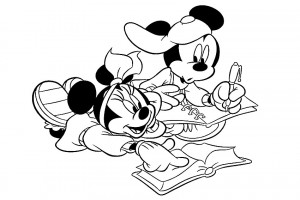 Mickey and Minnie Mouse coloring page